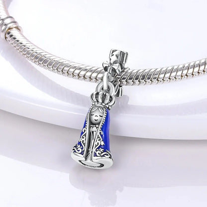 MULA Silver-Plated Sunflower & Four-Leaf Clover Dangle Charms - DIY 3MM Snake Chain Bracelet
