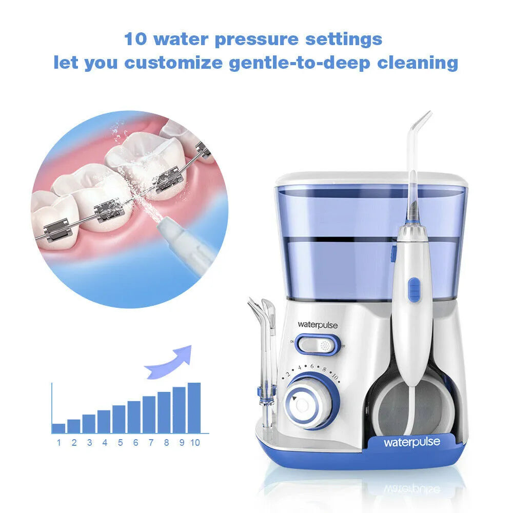 Waterpulse V300G Oral Irrigator: Electric Dental Water Flosser with 5 Tips - 800ml Capacity for Oral Hygiene & Care