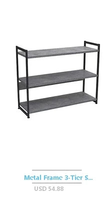 5 Tier Adjustable Bookshelf Organizer - Modern Wood & Metal Storage for Books, CDs, Movies, Garage Kits (23.62” x 11.81” x 62.2”)