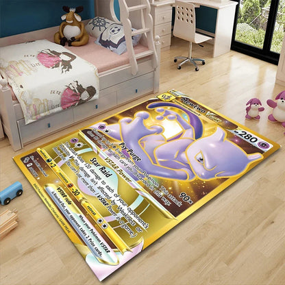 Pikachu Anime Area Rug - Non-Slip Pokemon Inspired Carpet for Living Room Kids Bedroom Home Decor
