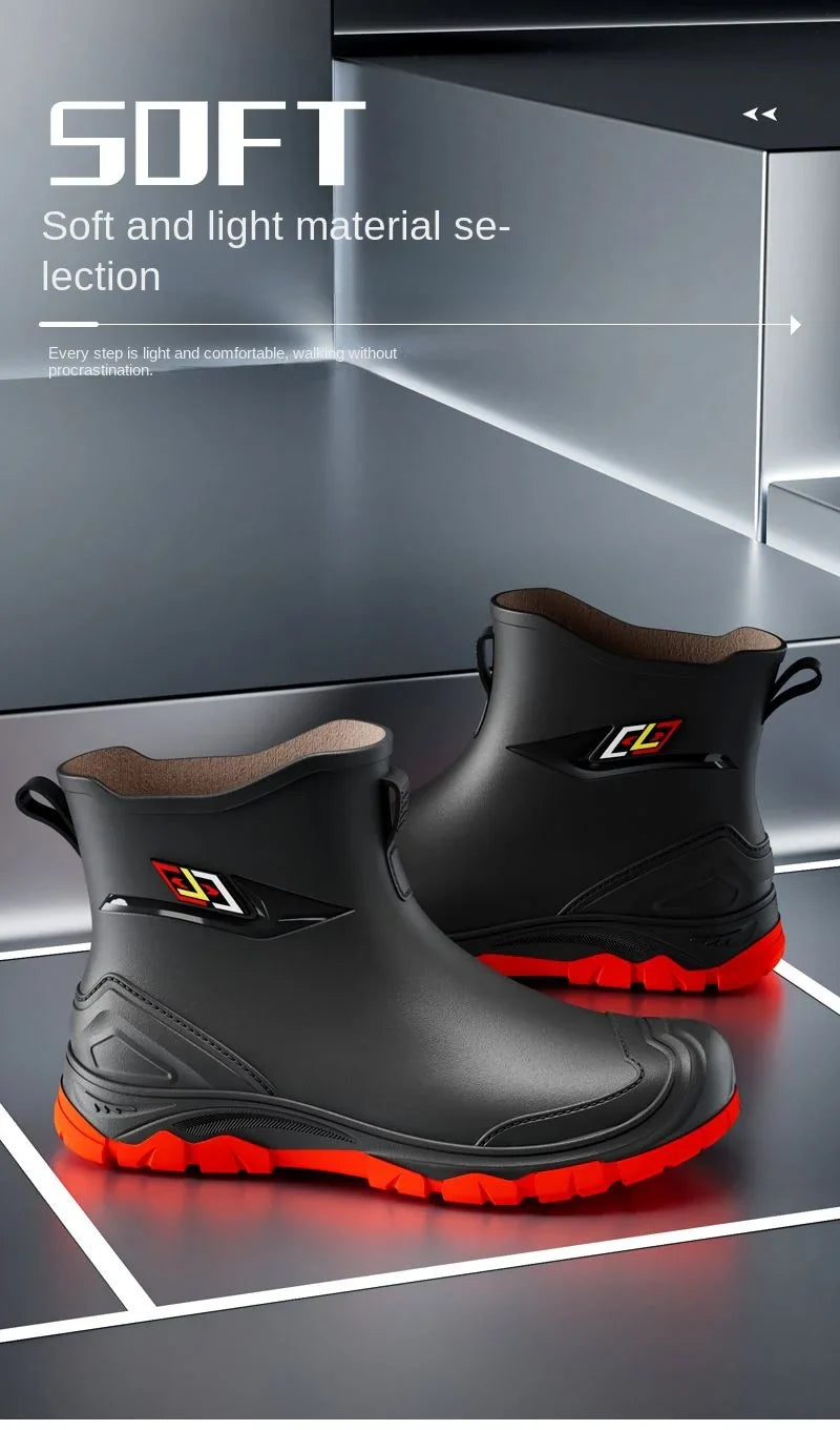 2024 Men's Waterproof Water Boots — Non-Slip Rubber Work Shoes for Outdoor Rain, Camping & Fishing