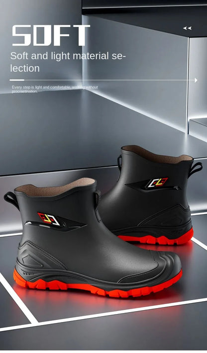 2024 Men's Waterproof Water Boots — Non-Slip Rubber Work Shoes for Outdoor Rain, Camping & Fishing
