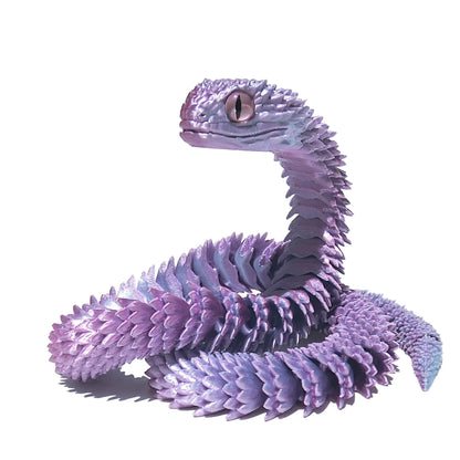 3D Printed Movable Snake Figurine – Realistic Jointed Simulation Ornament for Home & Office, 2025 New Year Craft Gift