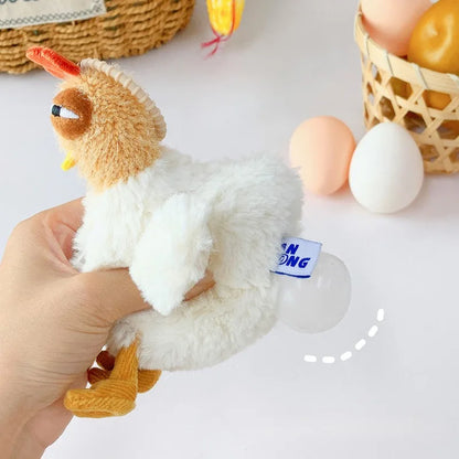 Fur Chicken Plush Bag – Funny Ugly Hen Shaped Handbag, Kawaii Satchel Purse with Pendant Keychain for Women Birthday Gifts