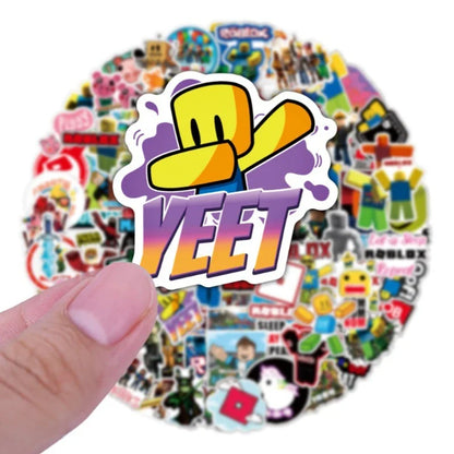 50/100pcs Roblox Cartoon Stickers – Waterproof Game Stickers for Water Cups, Luggage, Notebooks, Scooters, Student Gifts