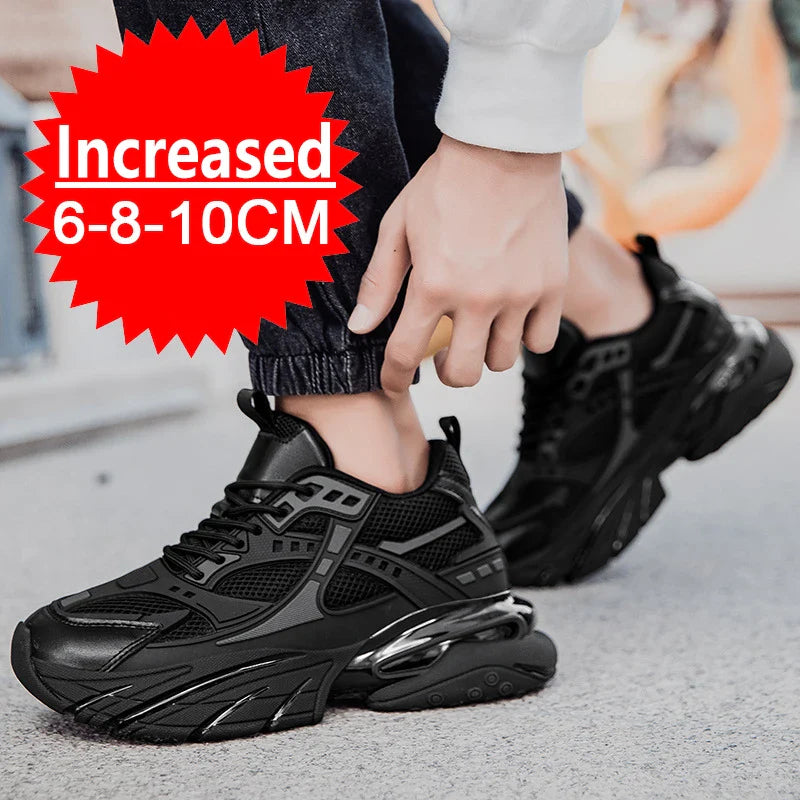 Men’s Mesh Elevator Sneakers – 8CM/10CM Invisible Height Increase Sports Casual Shoes