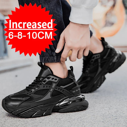 Men’s Mesh Elevator Sneakers – 8CM/10CM Invisible Height Increase Sports Casual Shoes