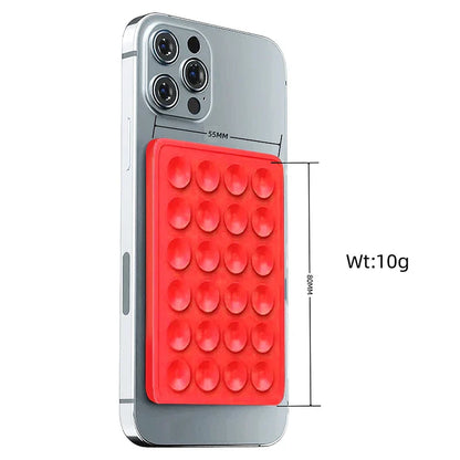 1pc Suction Cup Wall Stand – Multifunctional Silicone Phone Holder with Anti-Slip Design – Square Single-Sided Leather Case Mount
