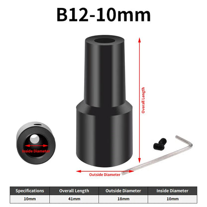 JT0 B10 B12 Adapter Connecting Rod – Steel & Copper Drill Chuck Shaft Sleeve, 4mm to 12mm Coupling