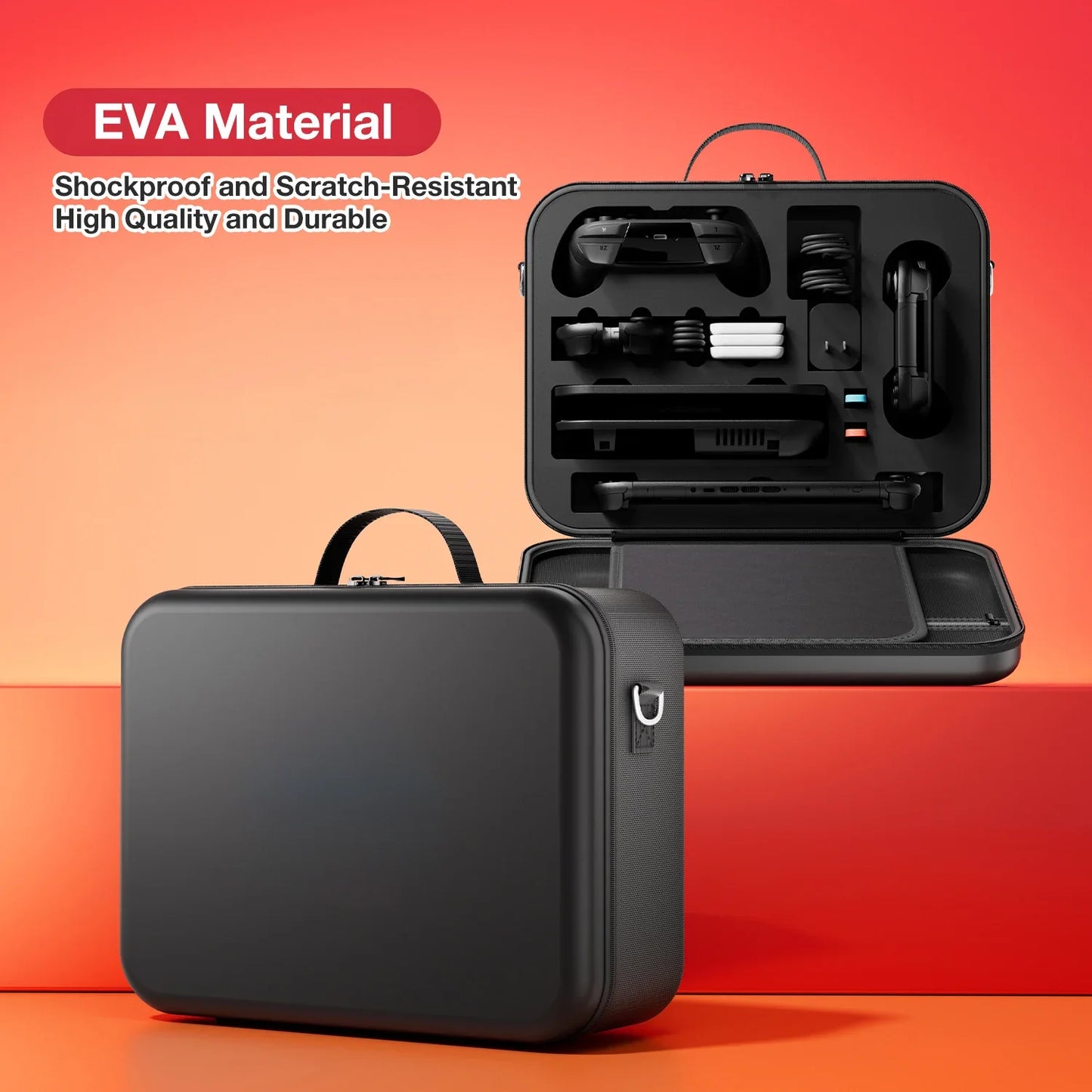 Large Waterproof Carrying Bag for Switch 2 – Travel Storage Case with Charger & Handle Slot, Anti-Scratch Game Accessories Organizer