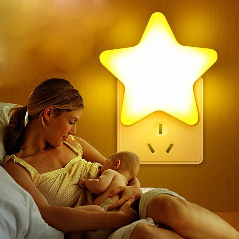 LED Star Night Light – EU/US Plug Night Lamp for Bedroom, Baby Room, Living Room & Home Decoration Lighting