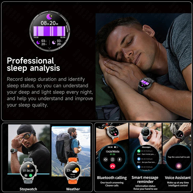 2025 Huawei & Xiaomi GPS Smartwatch for Men — 1.85" Ultra HD AMOLED Screen, 710mAh Battery & Bluetooth Call