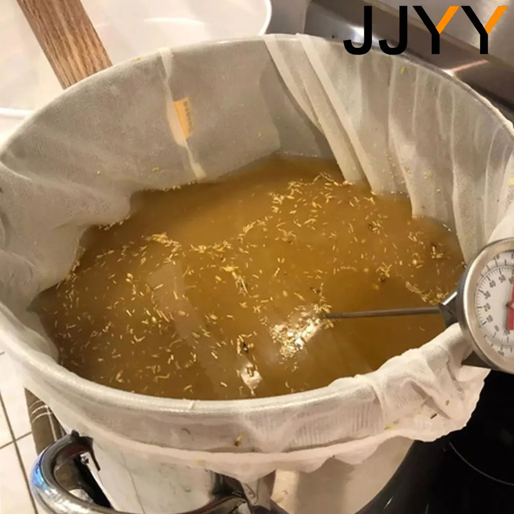 JJYY Homebrew Beer Filter Bag - Nylon Mesh Strainer for Brewing, Malt Boiling, Wort Mash, Nut Milk & Juice Filtration Tool