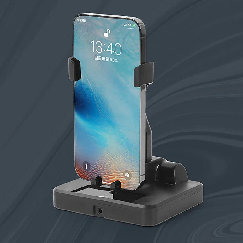Automatic Swing Shaker Phone Stand – Desk Mute Mobile Holder for Pedometer Stepping and Brushing