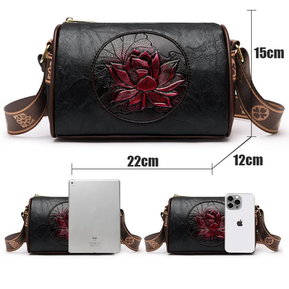Casual Women’s Handbag – Soft Leather Shoulder & Crossbody Bag, 2024 Fashion Print Messenger Tote Bag Sac A Main