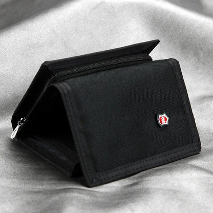Men's Korean Tri-Fold Coin Purse – 5 Colors, Slim Canvas Wallet, Multifunctional Card Holder