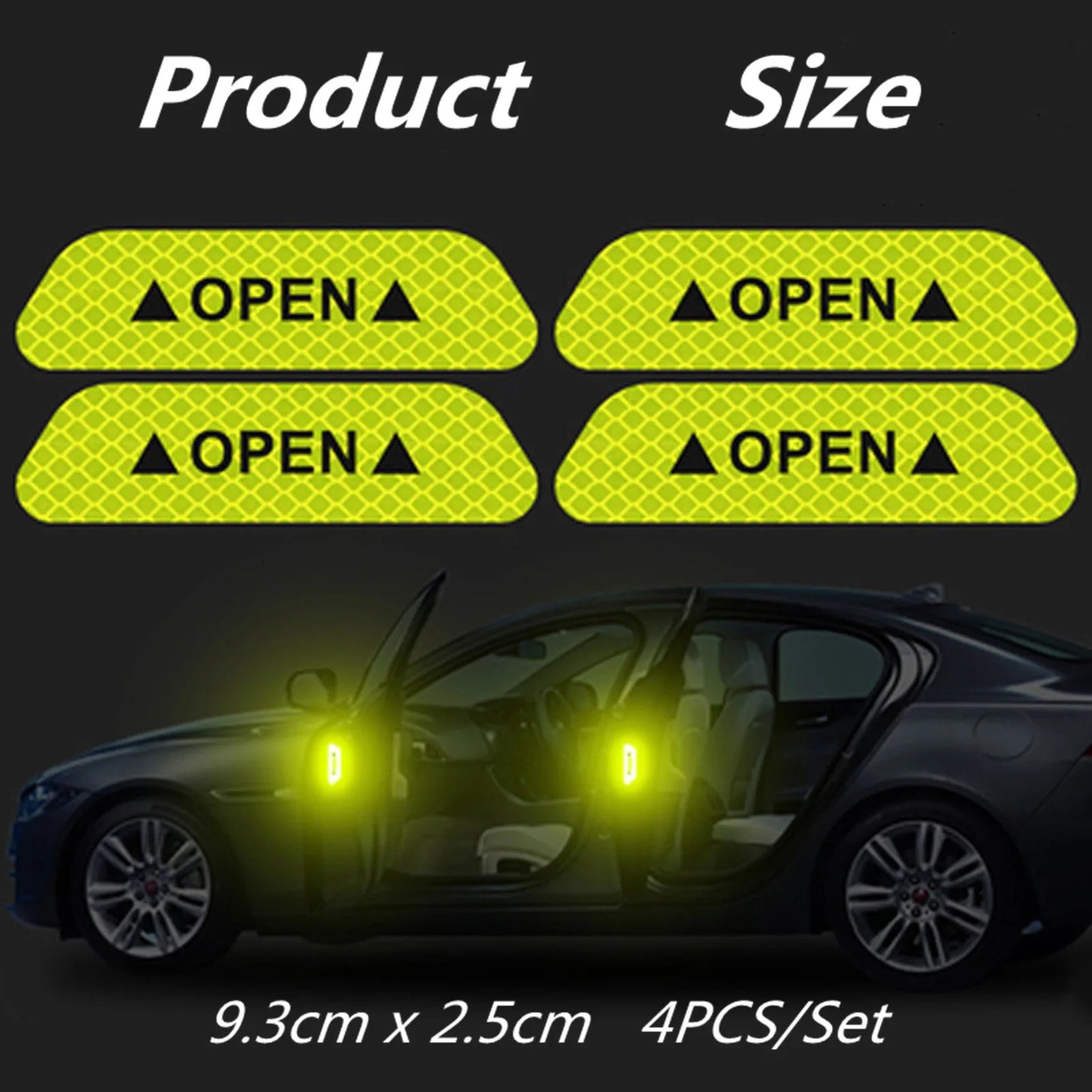 Reflective Car Door Sticker: Safety Opening Warning Reflector Tape Decal | Auto Exterior & Interior Accessories