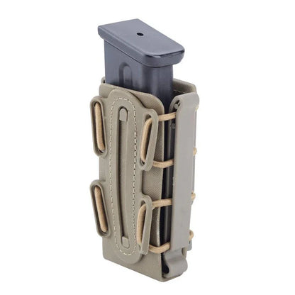 Tactical 9mm Single Magazine Pouch – MOLLE Clip, Quick Release FastMag Holder for P226, Glock 17/19, Beretta M9/PX4, Hunting Gear