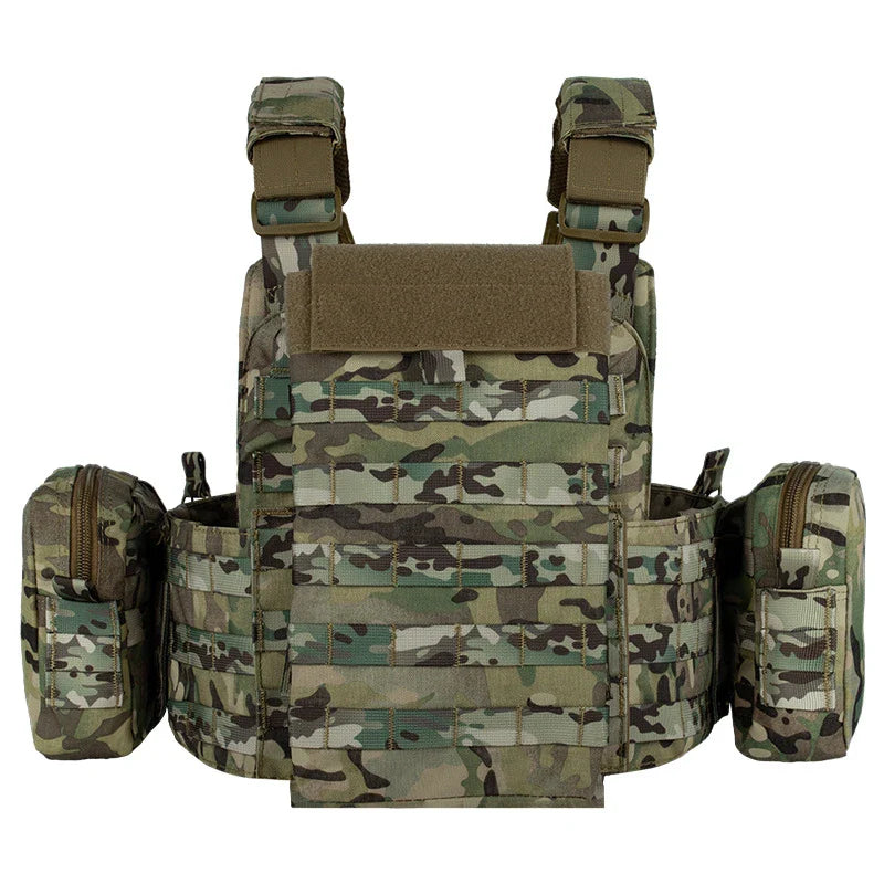 YAKEDA 6094 Tactical Vest – Lightweight Quick Release Combat Plate Carrier, 1000D Nylon Molle Hunting Vest in Black