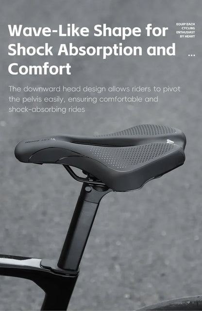 WEST BIKING Bicycle Saddle — Comfortable Hollow PU Leather Bike Seat | Wear-Resistant Road Cycling Cushion