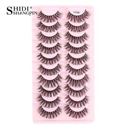 SHIDISHANGPIN 5/10 Pairs Cat Eye False Lashes – 3D Mink Half Lashes, Eyelash Extensions for Natural Makeup, Faux Cils Maquiagem