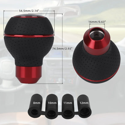 Universal 5-Speed Aluminum Car Gear Shift Knob - Compatible with M8, M10, M11, M12, for Manual and Automatic Transmissions