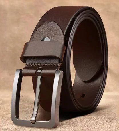 Men’s Luxury Designer PU Leather Belt – Adjustable Alloy Buckle for Jeans & Business (105-125cm)