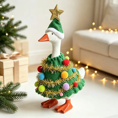 7-Inch Plush Goose Christmas Outfit Set - Soft Cotton Holiday Clothes for Desk Decor & Keychains (Goose Not Included)