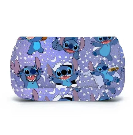 Anime Stitch Fully Printed Flap Pencil Case – Cartoon Stationery Bag for Primary & Secondary Students