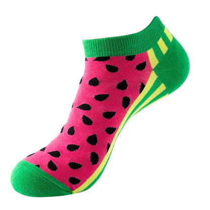 40-Style Colorful Cotton Ankle Socks – Fashion Novelty Short Socks for Men & Women, Funny Animal, Food & Avocado Casual Designs