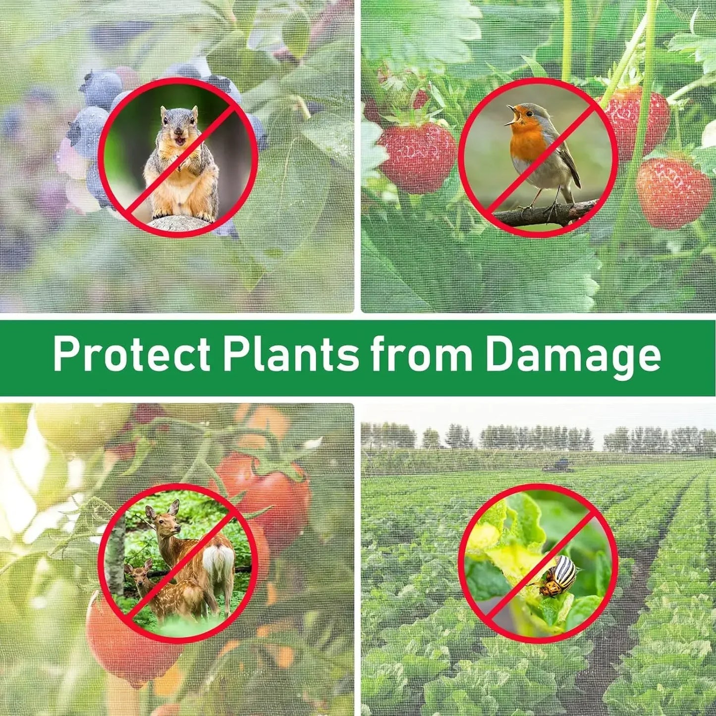 Garden Plant Insect Netting – 60 Mesh Pest Control Cover for Vegetables, Flowers, and Fruits, Bird-Proof Protective Netting