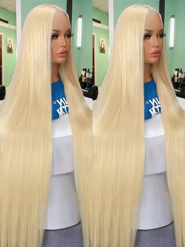 30-40 Inch Honey Blonde 250 Density 613 HD Lace Front Wig – 13x6 Transparent Straight Human Hair, 13x4 Lace Frontal Wig for Women
