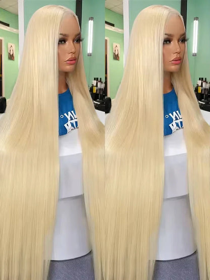 30-40 Inch Honey Blonde 250 Density 613 HD Lace Front Wig – 13x6 Transparent Straight Human Hair, 13x4 Lace Frontal Wig for Women