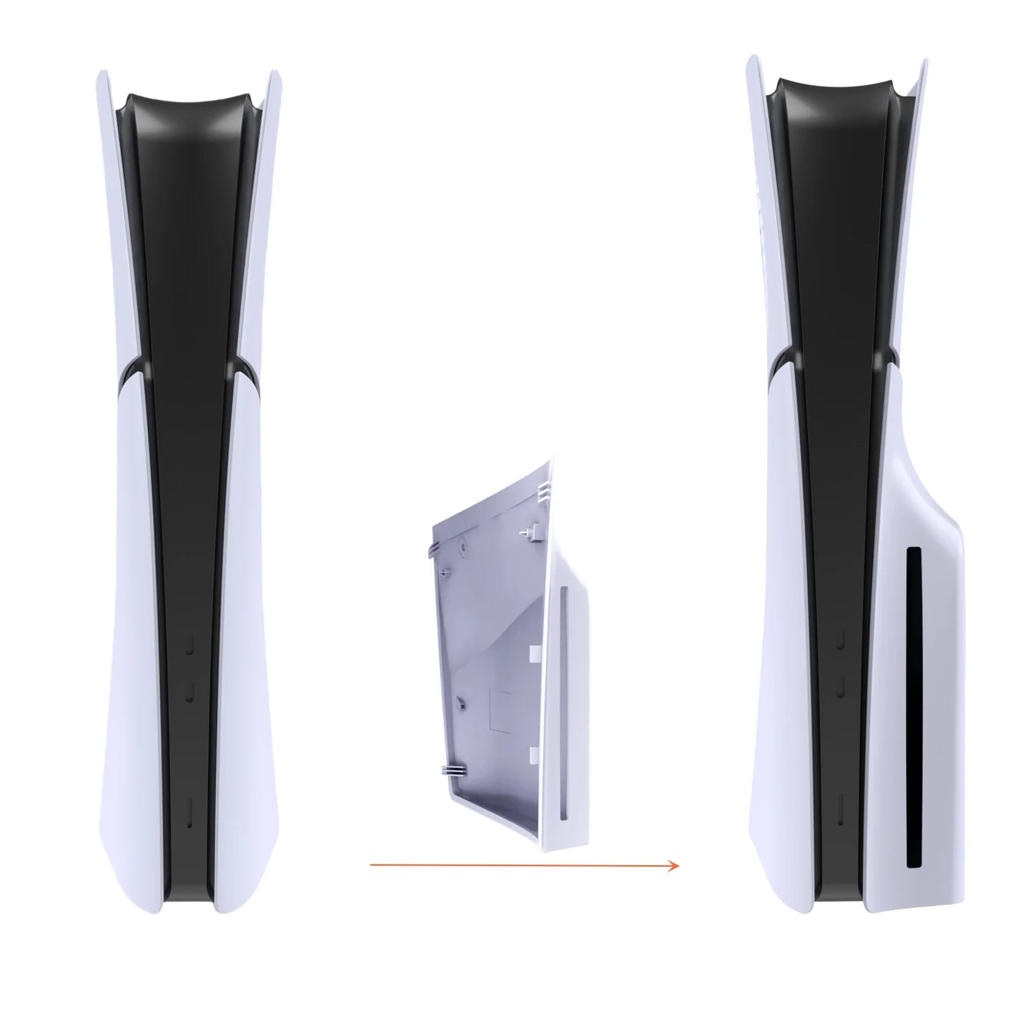 Premium White ABS Side Disc Plate – Replacement Faceplate Hard Shell Case for PS5 Slim Disc Edition