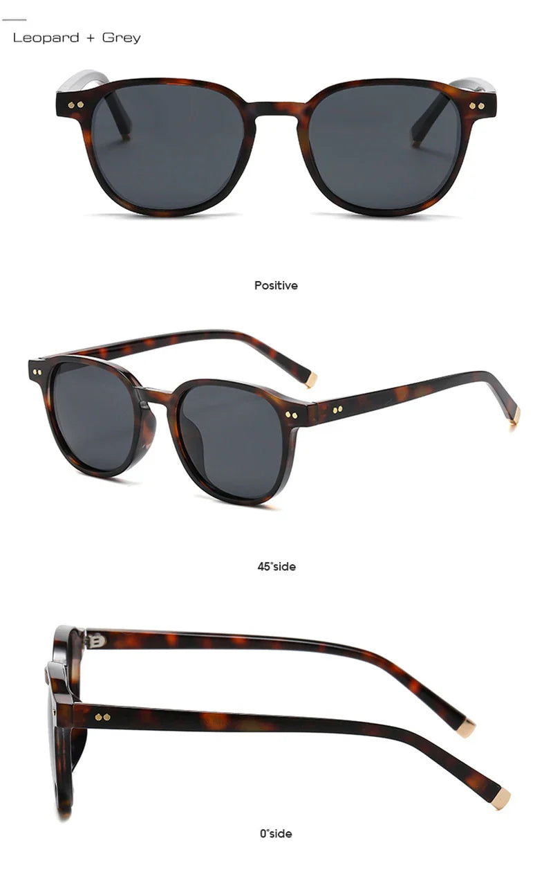 SHAUNA Retro Square Polarized Sunglasses — Fashion Rivet-Decorated Shades for Women & Men, UV400 Driving Sun Glasses