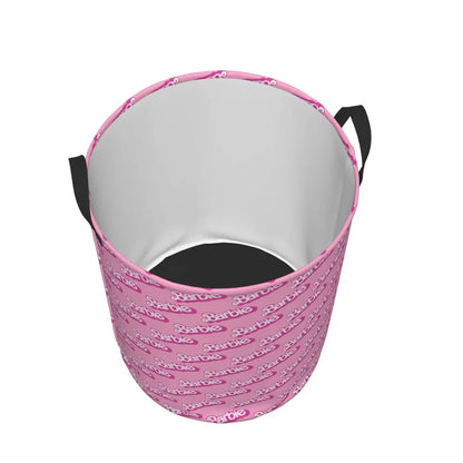 Custom Barbie Logo Laundry Basket – Collapsible Large Capacity Clothes Storage Bin, Disney Baby Hamper