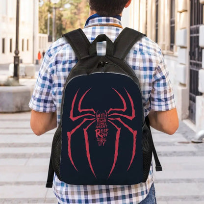 Custom Spider-Man Web Backpack – Water-Resistant School & College Bag for Men and Women