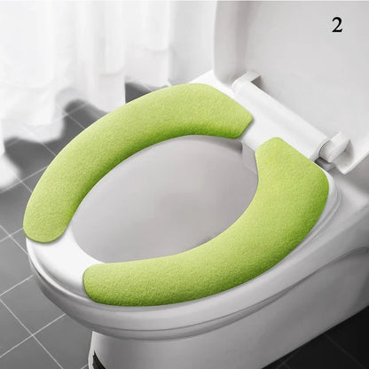 2-Pack Reusable Flannel Toilet Seat Cover Pads – Washable Warm Bathroom Seat Cushion Set
