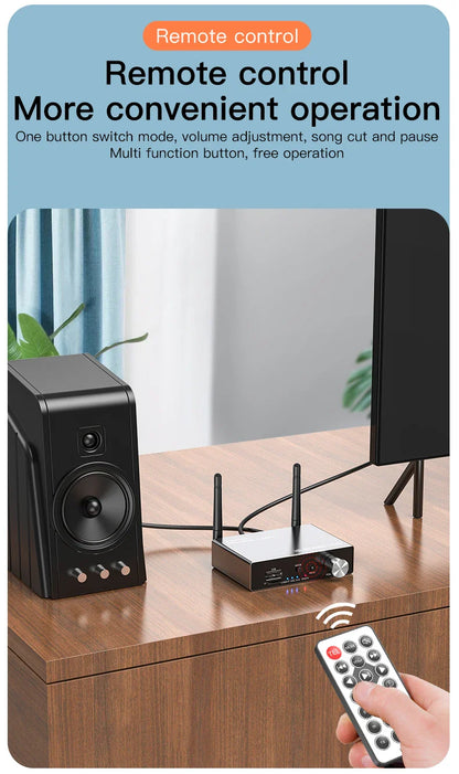 Bluetooth 5.3 Transmitter & Receiver | Low Latency Stereo AUX 3.5mm, Optical Wireless Audio Adapter with Remote Control for TV & PC