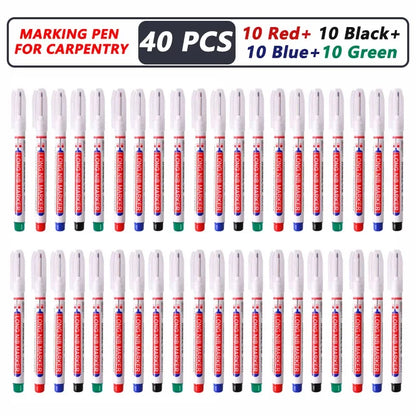 20mm Deep Hole Marker Pen Tips - Long Nib Waterproof Markers for Metal, Woodworking & Bathroom Decoration