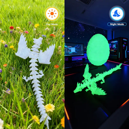 3D Printed Articulated Dragon Figurine - Colorful Gem Dragon Movable Joint Desktop Fantasy Action Figure Craft