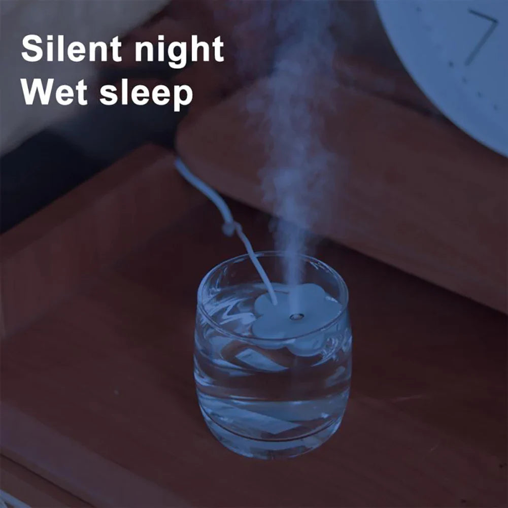 Petal-Shaped Mini Portable Air Humidifier – Ultrasonic Aromatherapy Diffuser for Home & Bedroom, USB DC 5V 1A