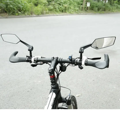 Adjustable Bicycle Rear View Mirror – Rotatable Handlebar Reflector with Wide-Angle Back Sight & Installation Tools