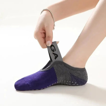 Professional Women's Anti-Slip Yoga Socks - Backless Cotton Pilates and Ballet Dance Slippers for Fitness