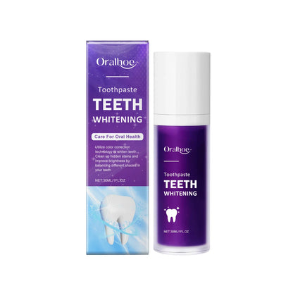 Purple Teeth Whitening Toothpaste – Deep Cleaning, Plaque & Stain Removal, Freshens Breath in 5 Days
