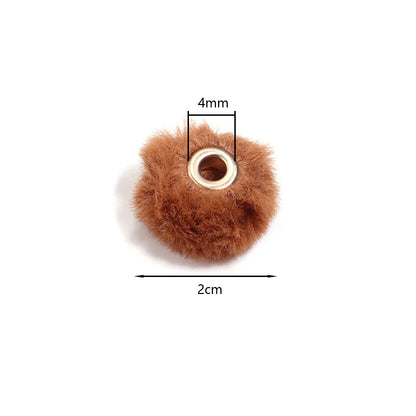 10pcs Plush Fur Ball Beads – Multicolor Pompom Spacer Beads for DIY Jewelry, Earrings & Bracelets
