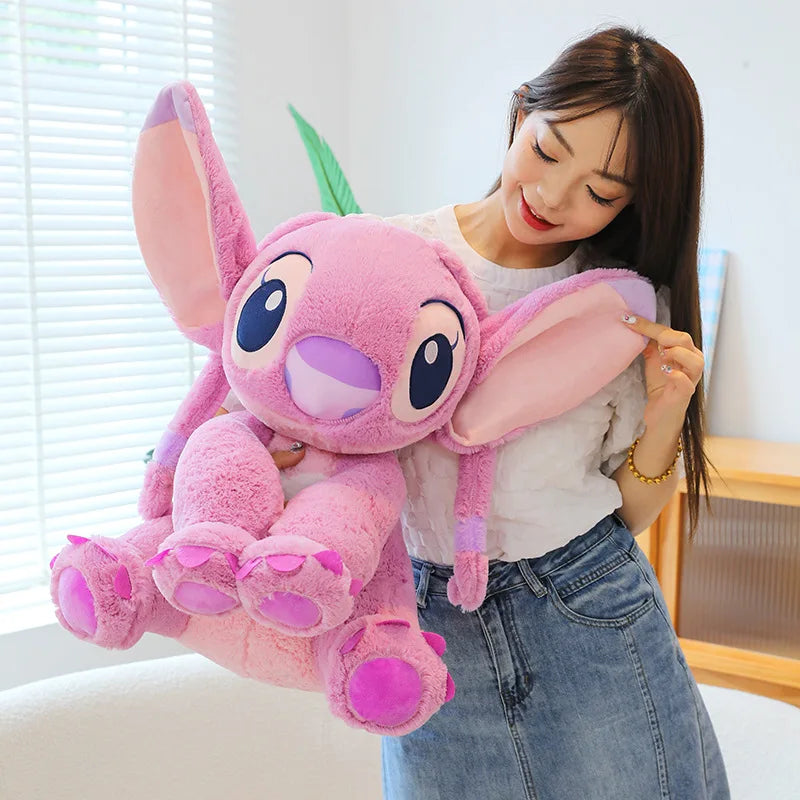 40/80cm Lilo & Stitch Plush Toy – Kawaii Disney Angel Doll for Girls, Cute Large Stuffed Toy Christmas & Birthday Gift
