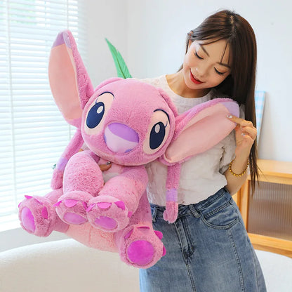 40/80cm Lilo & Stitch Plush Toy – Kawaii Disney Angel Doll for Girls, Cute Large Stuffed Toy Christmas & Birthday Gift