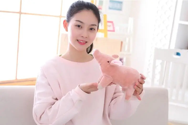25cm Lifelike Cartoon Pig Plush Toy — Soft Stuffed Animal Doll, Kawaii Birthday Gift for Girls