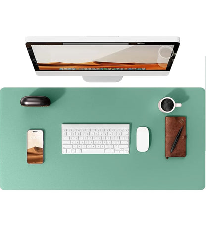 Large Leather Mouse Pad Desk Mat - Non-Slip PU Leather Office Desk Protector for Laptop & Workspace Setup